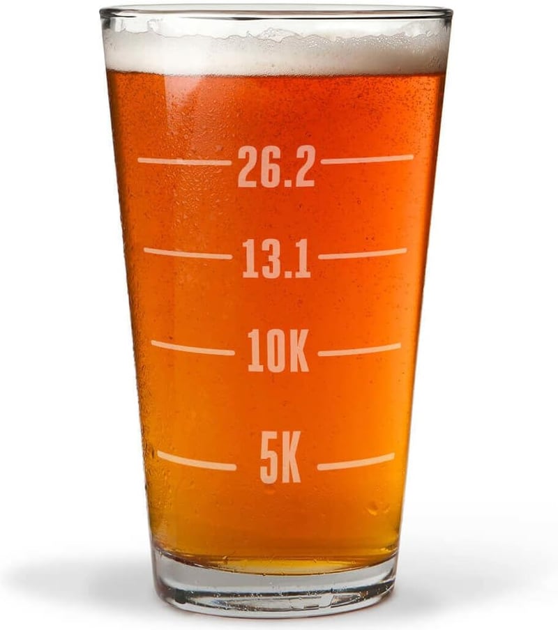 Runner's Measurements Engraved 16 oz. Beer Pint Glass