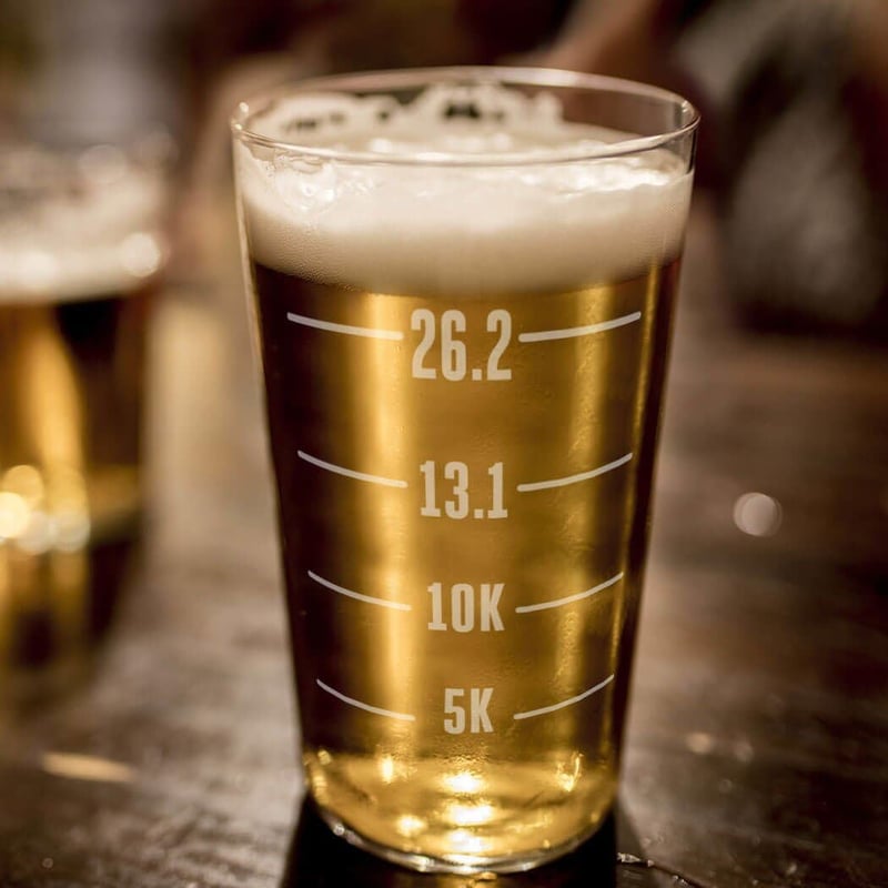 Runner's Measurements Engraved 16 oz. Beer Pint Glass