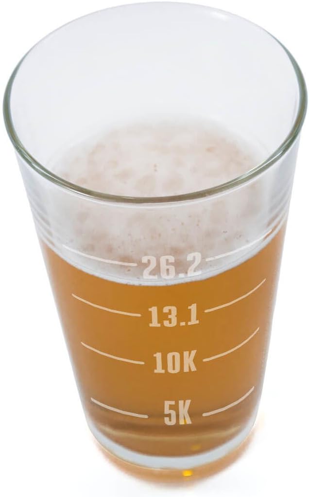 Runner's Measurements Engraved 16 oz. Beer Pint Glass