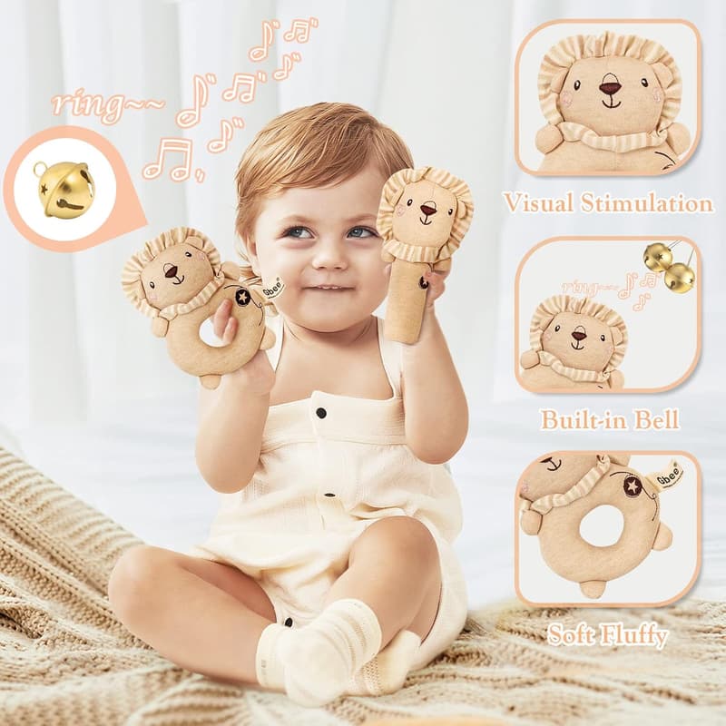 Newborn Baby Gift Set - 11PCS Basket with Blanket, Rattle & Milestones