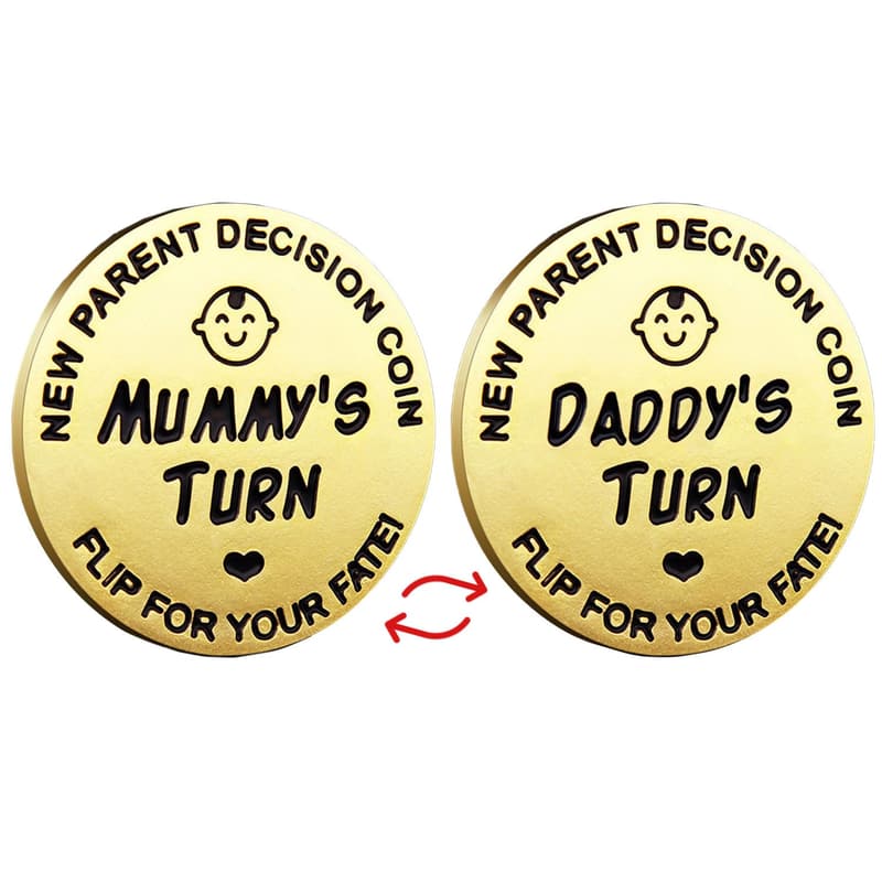 Double-Sided Decision Coin for New Parents - Funny Baby Gift