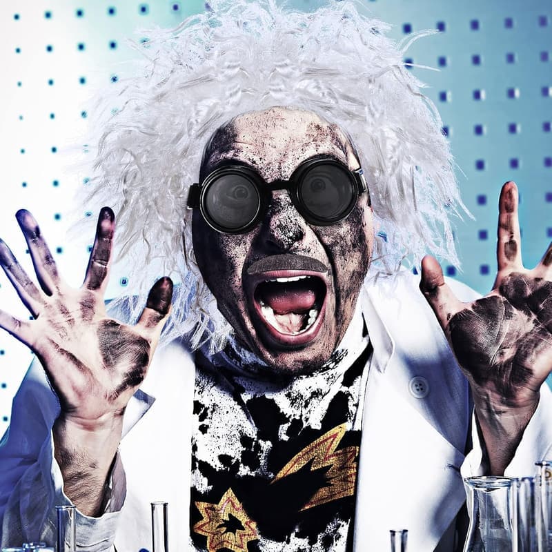 Mad Scientist Costume Set with Wig and Lab Coat