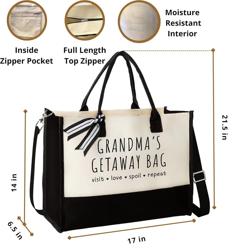 Gifts for Grandma - Canvas Tote Bag from Grandchildren