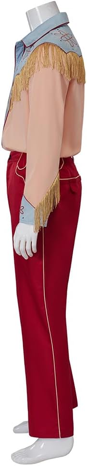 Marty McFly Cosplay Costume for Men - Red Cowboy Shirt & Pants