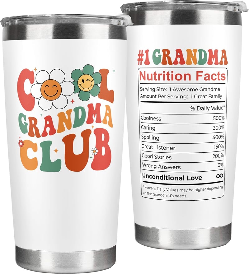 Birthday Gift for Grandma - 20 Oz Stainless Steel Tumbler
