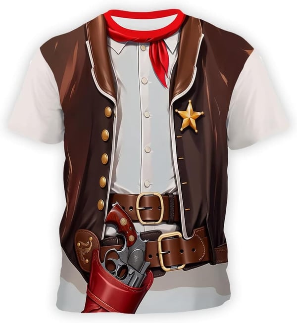 Funny Cosplay T-Shirt for Boys, Ages 4-14, Short Sleeve