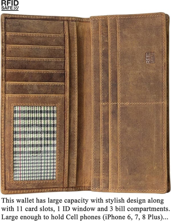 Men's RFID Blocking Genuine Leather Bifold Wallet