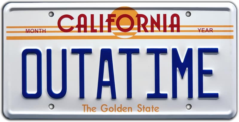 Back to the Future Delorean Metal Stamped Vanity License Plate