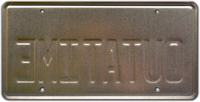Back to the Future Delorean Metal Stamped Vanity License Plate