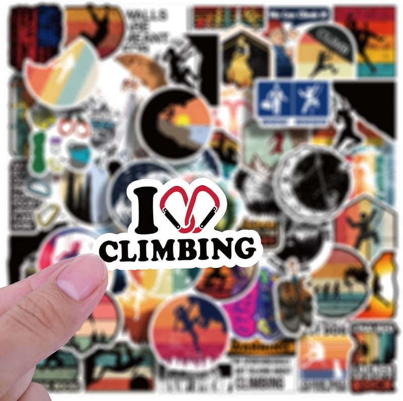 60 PCS Rock Climbing Stickers for Water Bottles & Gear