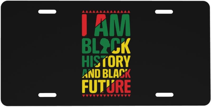 Black History & Future Aluminum License Plate Cover