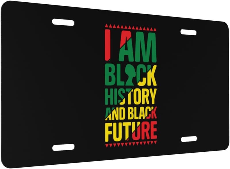 Black History & Future Aluminum License Plate Cover