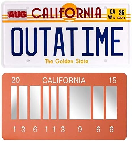 Delorean OUTATIME License Plate & 2015 Future Memorabilia Combo