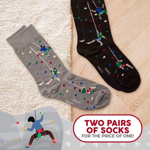 Sports Themed Novelty Crew Socks for Men - 2 Pairs