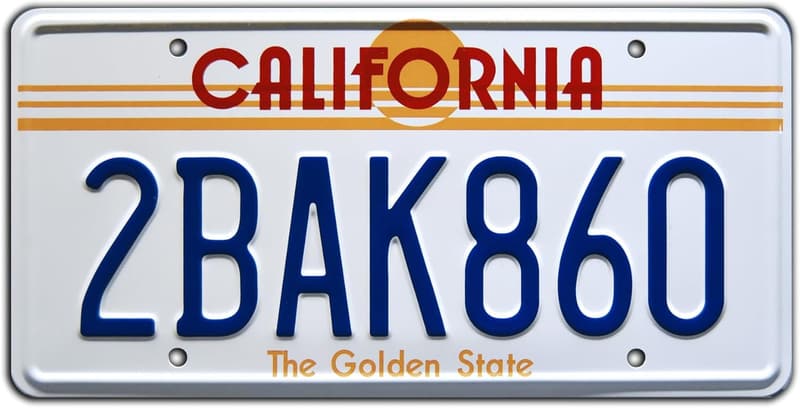 Back to the Future Metal Stamped License Plate