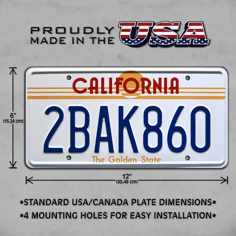 Back to the Future Metal Stamped License Plate