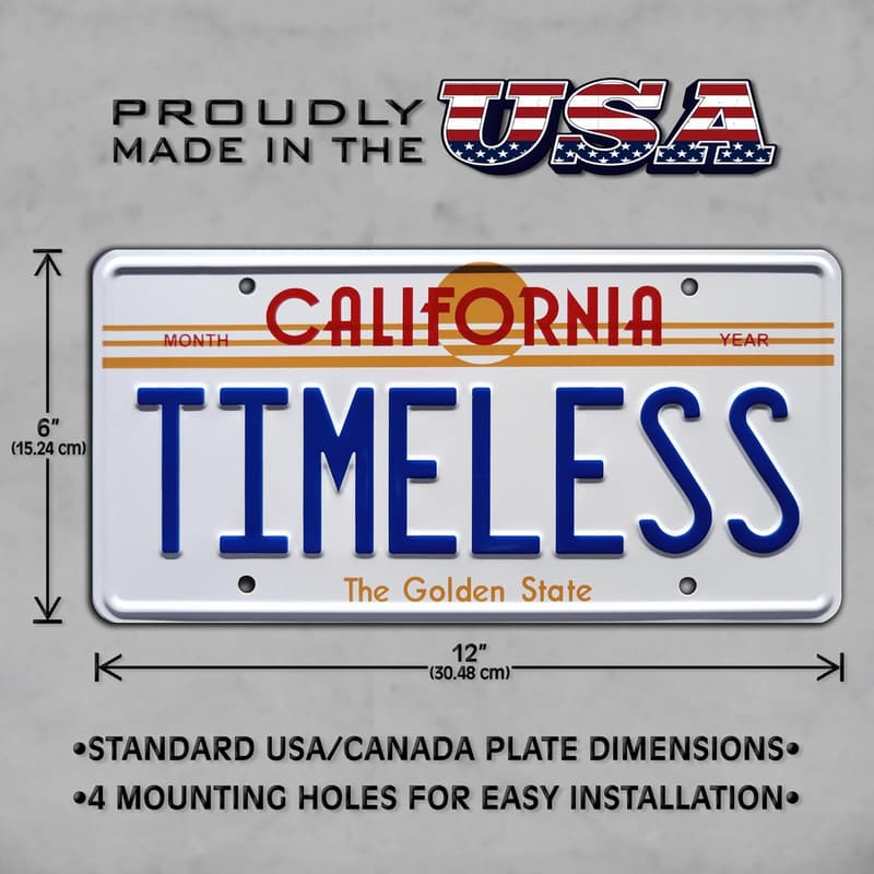 Back to the Future Metal Stamped License Plate