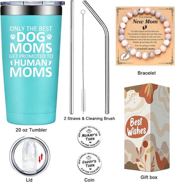 Funny Dog Mom Tumbler Gift for Expecting Moms - 20oz