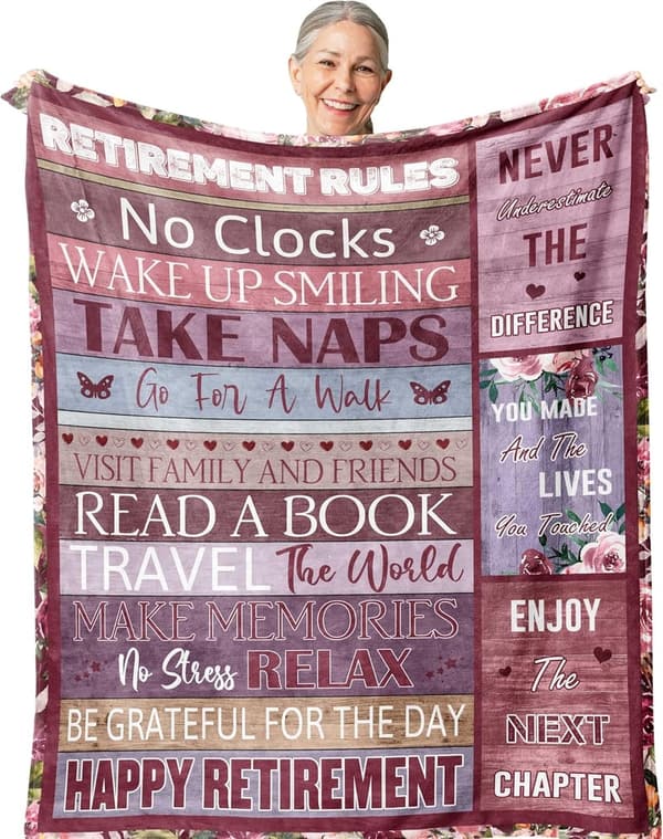 Funny Retirement Blanket Gift for Women, 60x50in