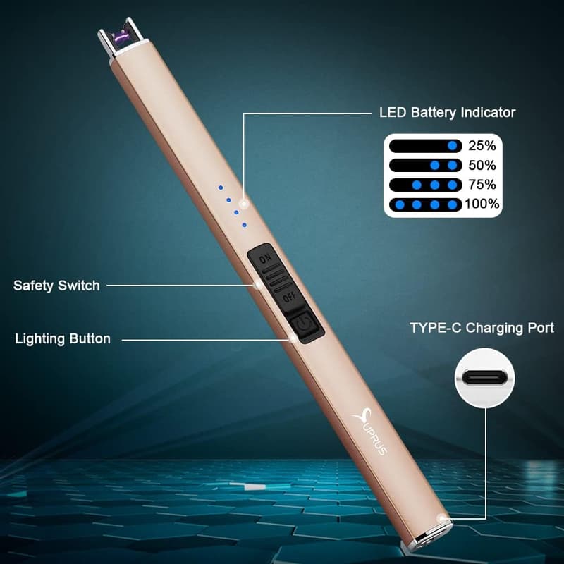 Flameless USB Rechargeable Electric Lighter for Camping & BBQ