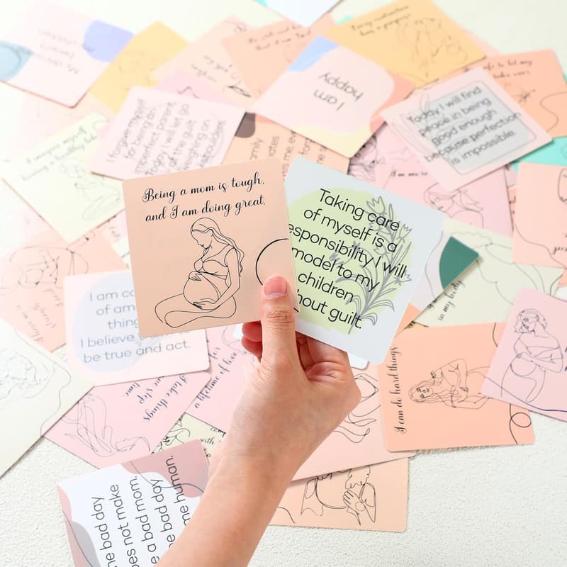 Postpartum Affirmation Cards - 100 Positive Messages for New Moms
