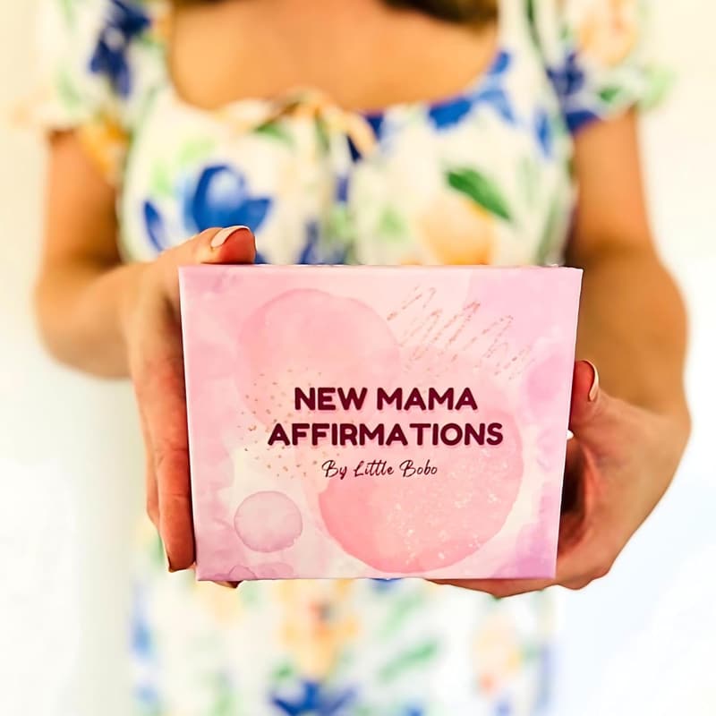 New Mom Affirmation Cards with Display Stand | 40 Empowering Messages