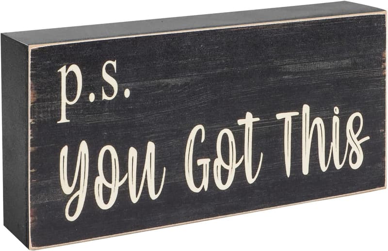 Motivational Wooden Box Sign for Women Home Office Decor
