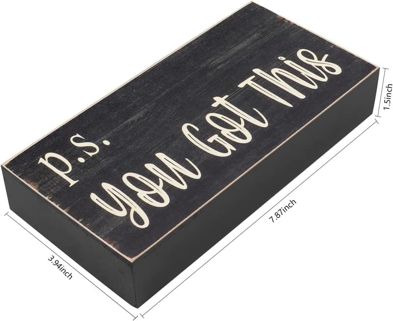 Motivational Wooden Box Sign for Women Home Office Decor
