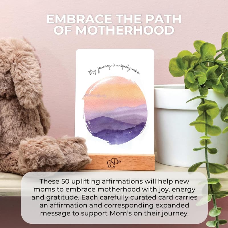 Postpartum Affirmation Cards for New Moms - 50 Cards in Tin Box