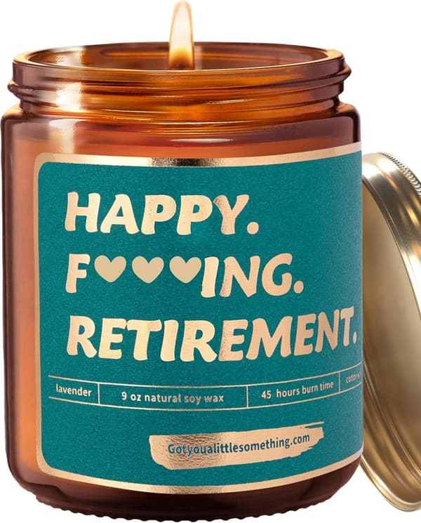 Happy Retirement Scented Candle for Men and Women