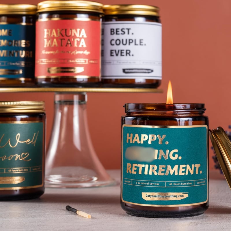 Happy Retirement Scented Candle for Men and Women
