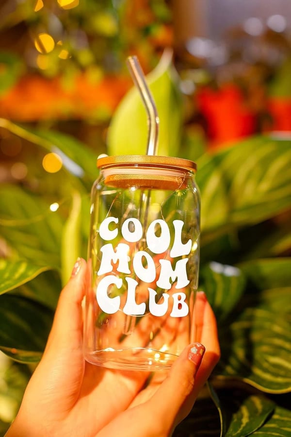 Mother's Day 16 oz Coffee Glass - Unique Gift for Mom