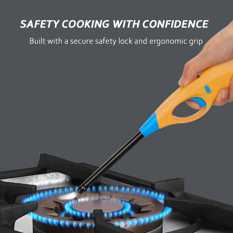 Refillable Long Flame Butane Lighter Set for BBQ - 4pcs