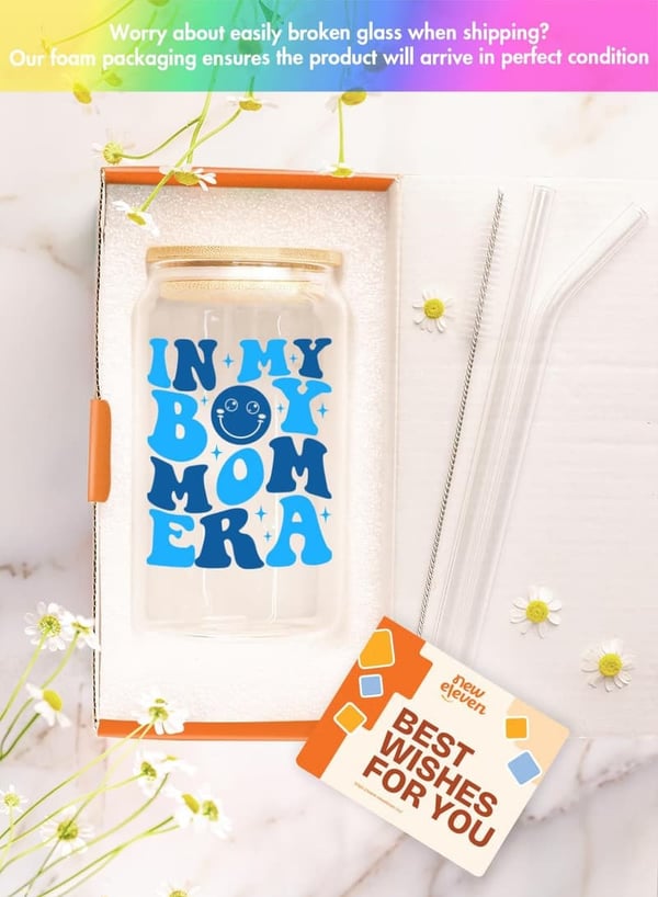 Mother's Day 16 Oz Coffee Glass for Expecting Moms