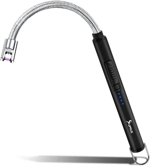 Rechargeable Electric Candle Lighter with Flexible Neck (Black)