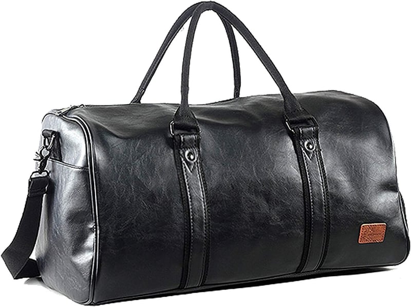 Waterproof Weekender Travel Bag with Shoe Pouch - Black