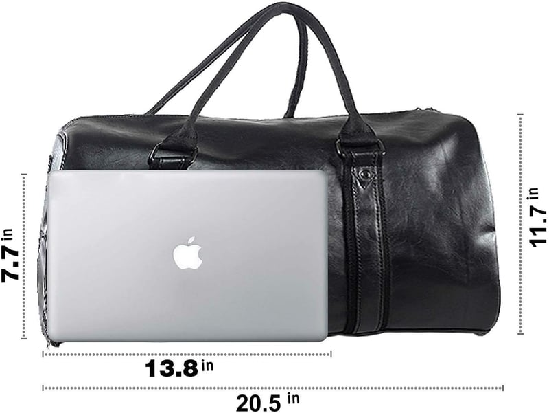 Waterproof Weekender Travel Bag with Shoe Pouch - Black