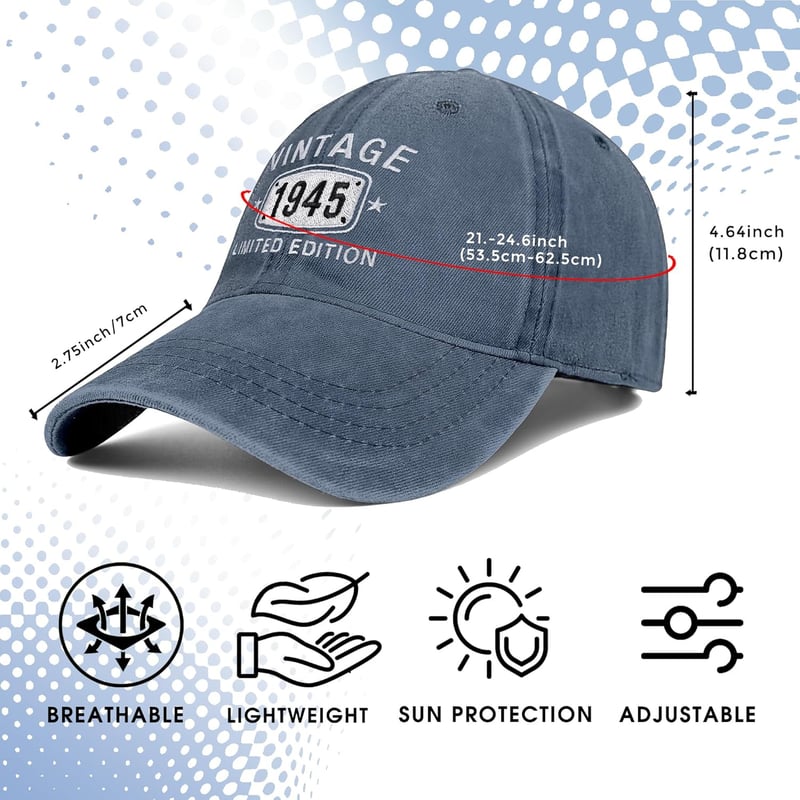 80th Birthday Limited Edition Vintage Hat for Men & Women