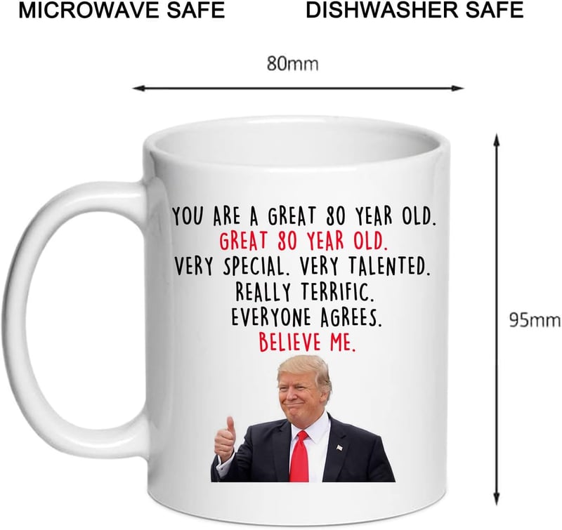 80th Birthday Coffee Mug - Novelty Gift for Men