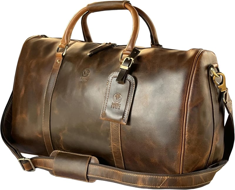 Men's TSA Approved Full Grain Leather Duffle Bag - 20 Inch