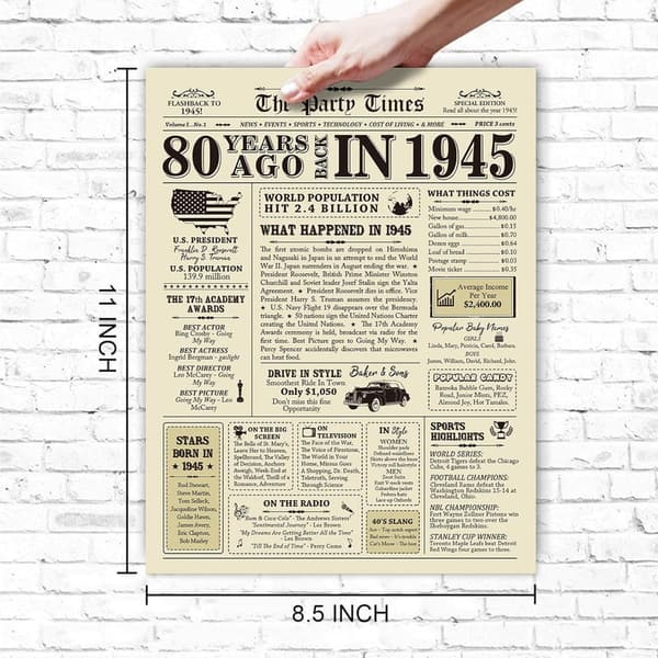 80th Birthday Jumbo Card for Dad, Mom, or Grandma