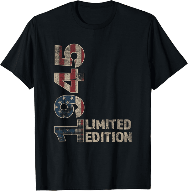 80th Birthday Vintage T-Shirt for Men, Born 1945