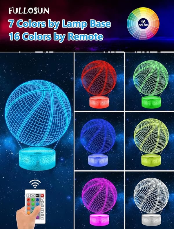 3D Basketball Night Light with Remote – Perfect Birthday Gift for Boys