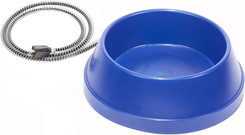 Heated Dog Bowl - 5 Quart Plastic Pet Water Dish