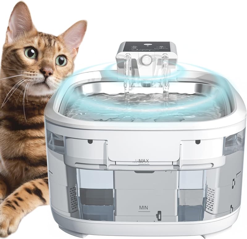 Wireless Automatic Cat Water Fountain, 4.5L Stainless Steel
