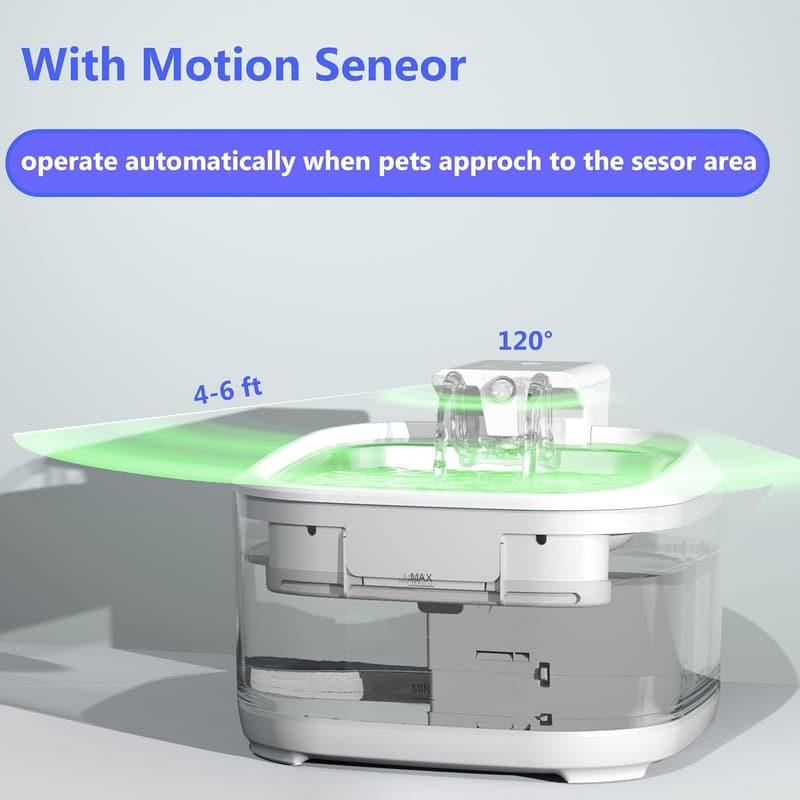 Wireless Automatic Cat Water Fountain, 4.5L Stainless Steel