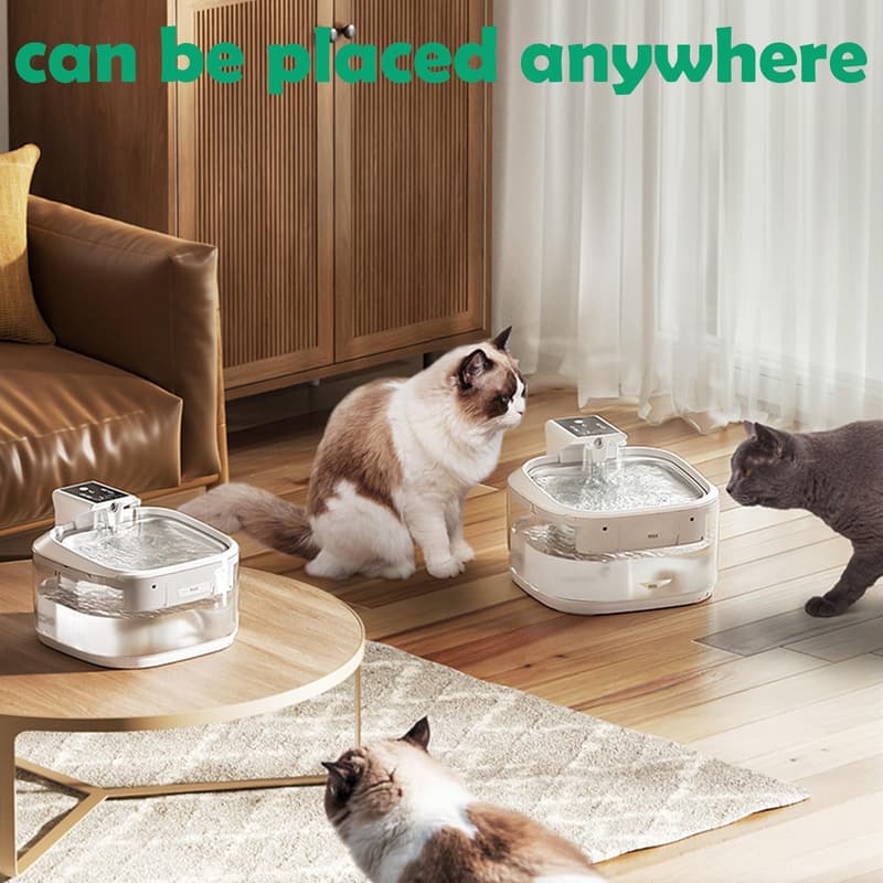 Wireless Automatic Cat Water Fountain, 4.5L Stainless Steel