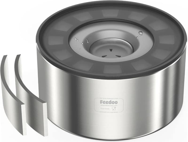 Large Dog Splash-Proof Water Bowl with Insulated Lid & Non-Slip Base