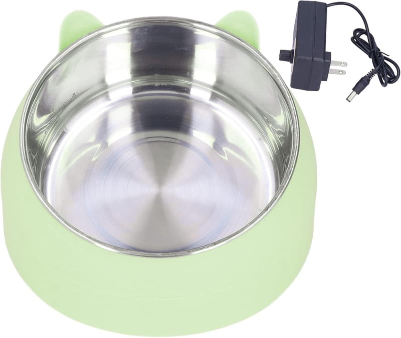 Heated Dog Water Bowl, 1.5L Stainless Steel, Battery Operated