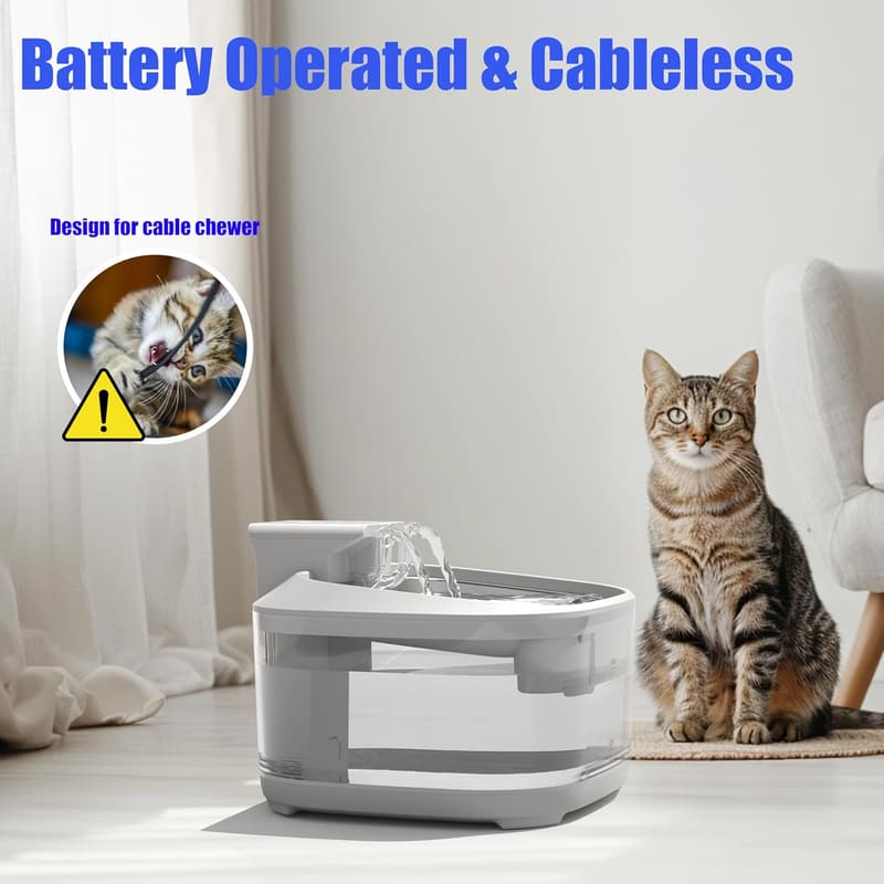 Automatic Wireless Cat Water Fountain - 4.5L Rechargeable Dispenser